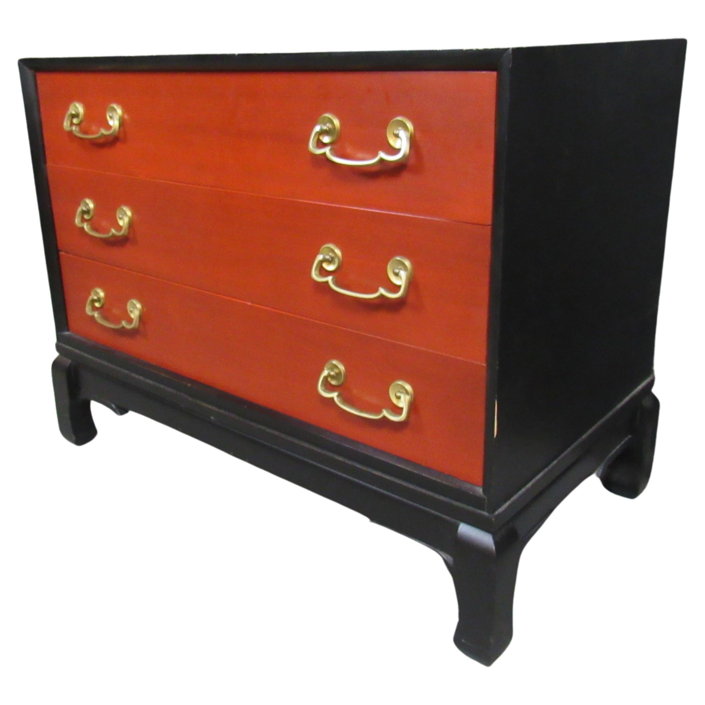 Vintage Ebonized Chinoiserie Chest