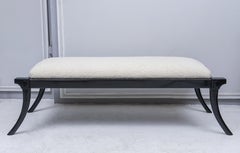 Vintage Ebonized Klismos-Style Bench