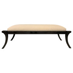 Vintage Ebonized Klismos-Style Bench