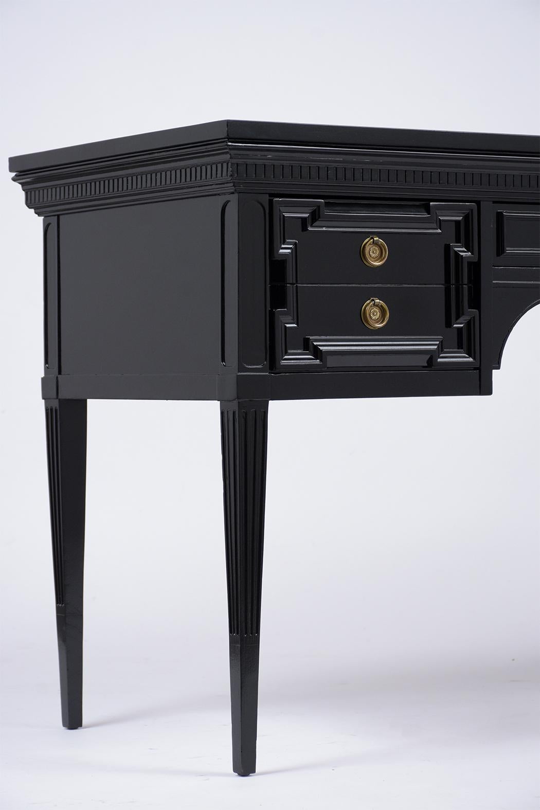 Vintage Ebonized Louis XVI Style Desk 3