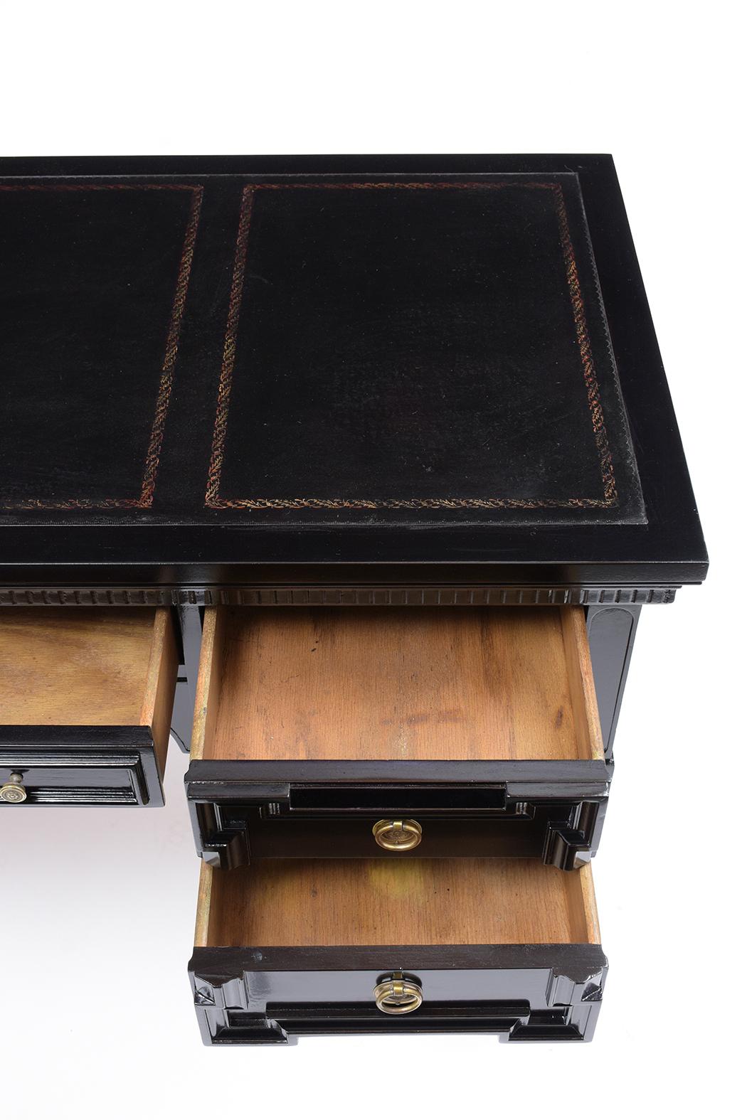 Hand-Crafted Vintage Ebonized Louis XVI Style Desk