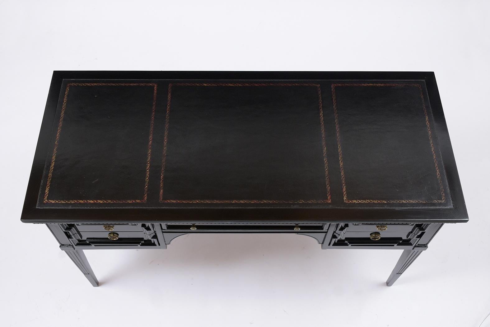 Vintage Ebonized Louis XVI Style Desk In Good Condition In Los Angeles, CA