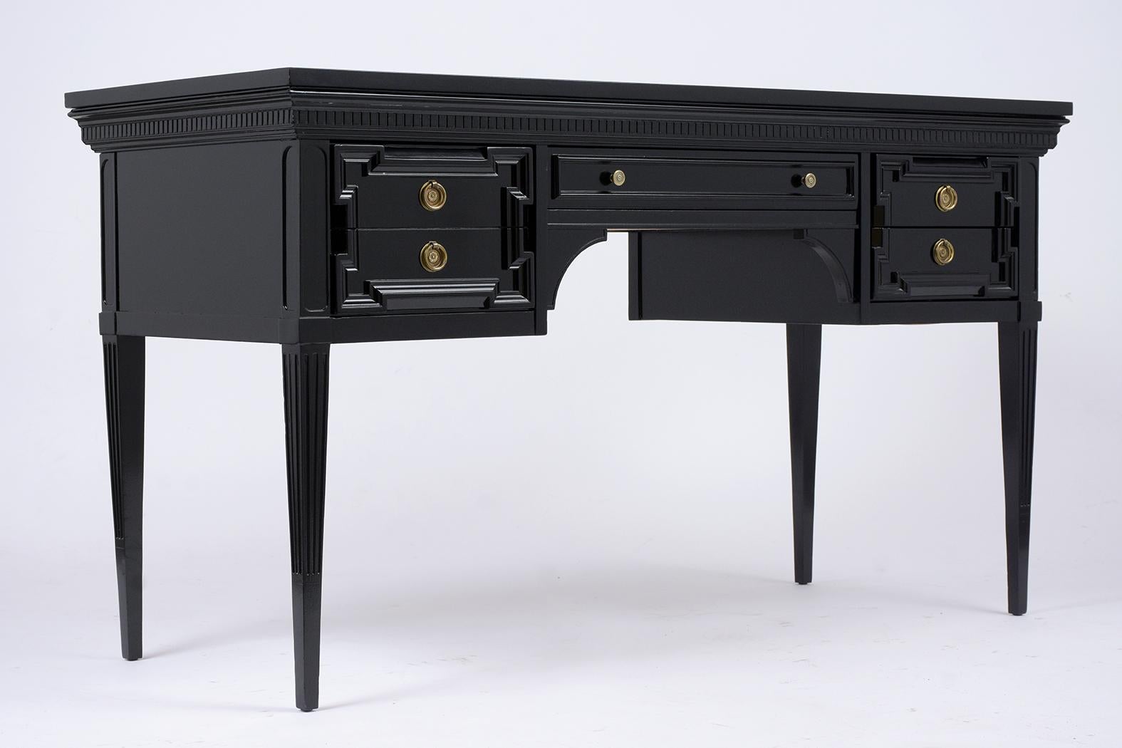 Vintage Ebonized Louis XVI Style Desk 2