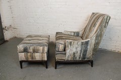 Neu gepolsterter Loungesessel und Ottomane aus der Mitte des Jahrhunderts nach T.H. Robsjohn-Gibbings