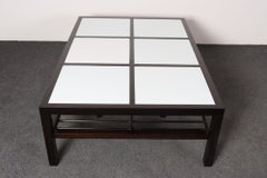 Vintage Ebonized Wood and Vitrolite Glass Coffee Table by Van Keppel and Green