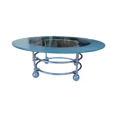 Vintage "Eclipse" Art Deco Style Glass Coffee Table by Jay Spectre for Century