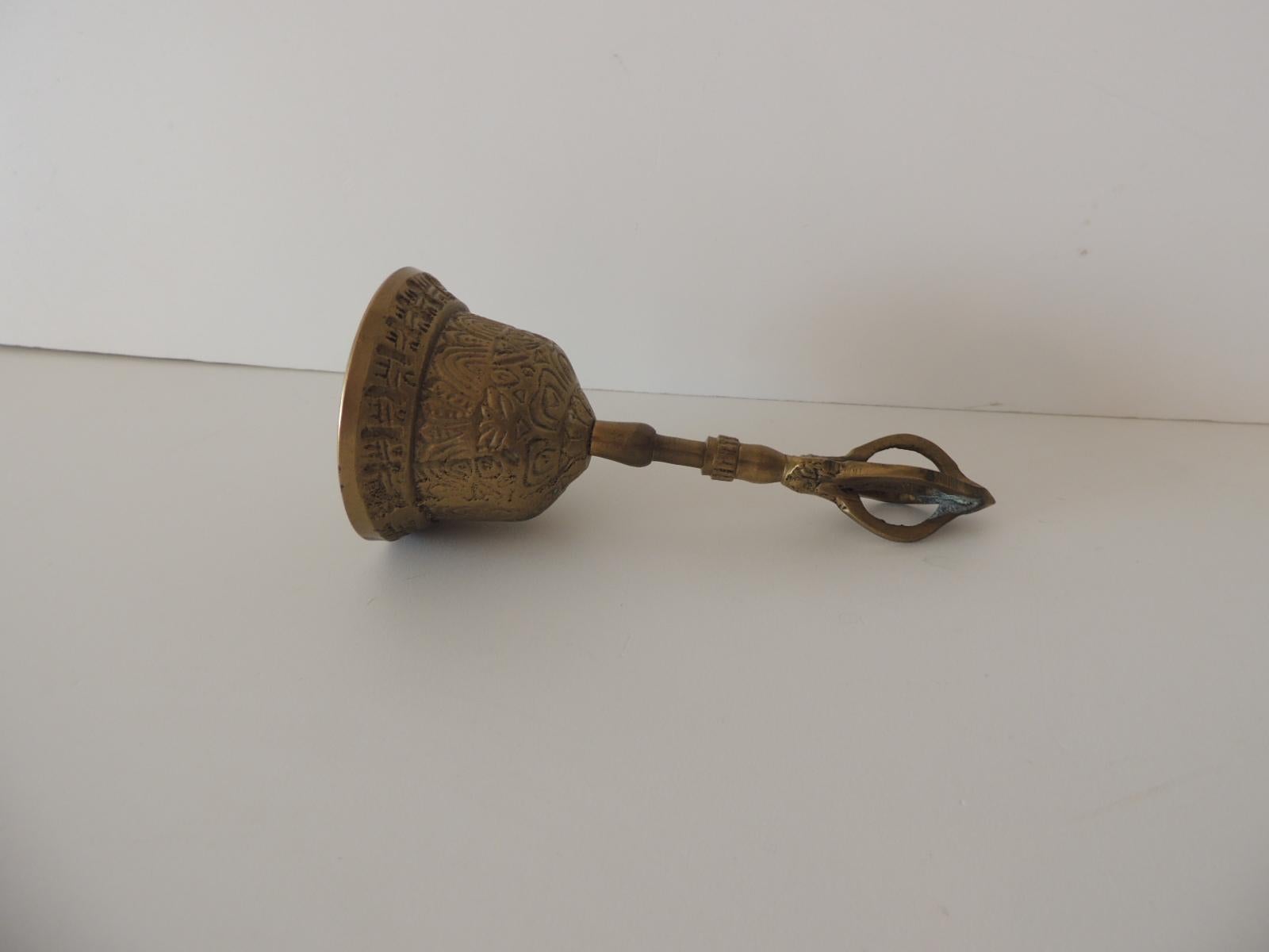 Bohemian Vintage Edged Brass Petite Table Bell