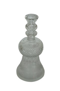 Vintage Edinburgh Crystal Etched Thistle Whiskey Liquor Barware Decanter 8.5"