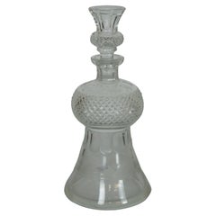 Vintage Edinburgh Crystal Etched Thistle Whiskey Liquor Barware Decanter 8.5"