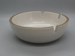 Vintage Edith Heath for Heath Ceramics 4 Slot White & Brown Pottery Ashtray