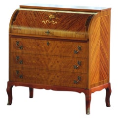 Vintage Edmund Jørgensen mid-20th century Secretary Marquetry Cylinder desk