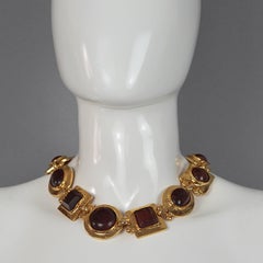 Vintage EDOUARD RAMBAUD Geometrische Holzglieder Halskette