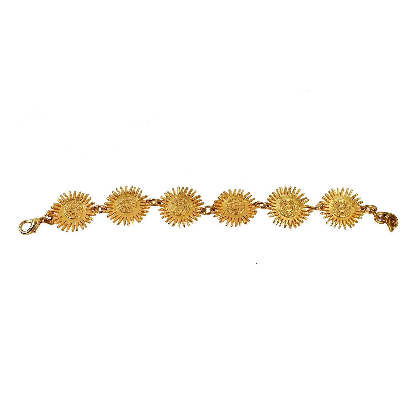 Vintage Edouard Rambaud Gold and Pink Crystal Bracelet Circa 1980s For Sale 5