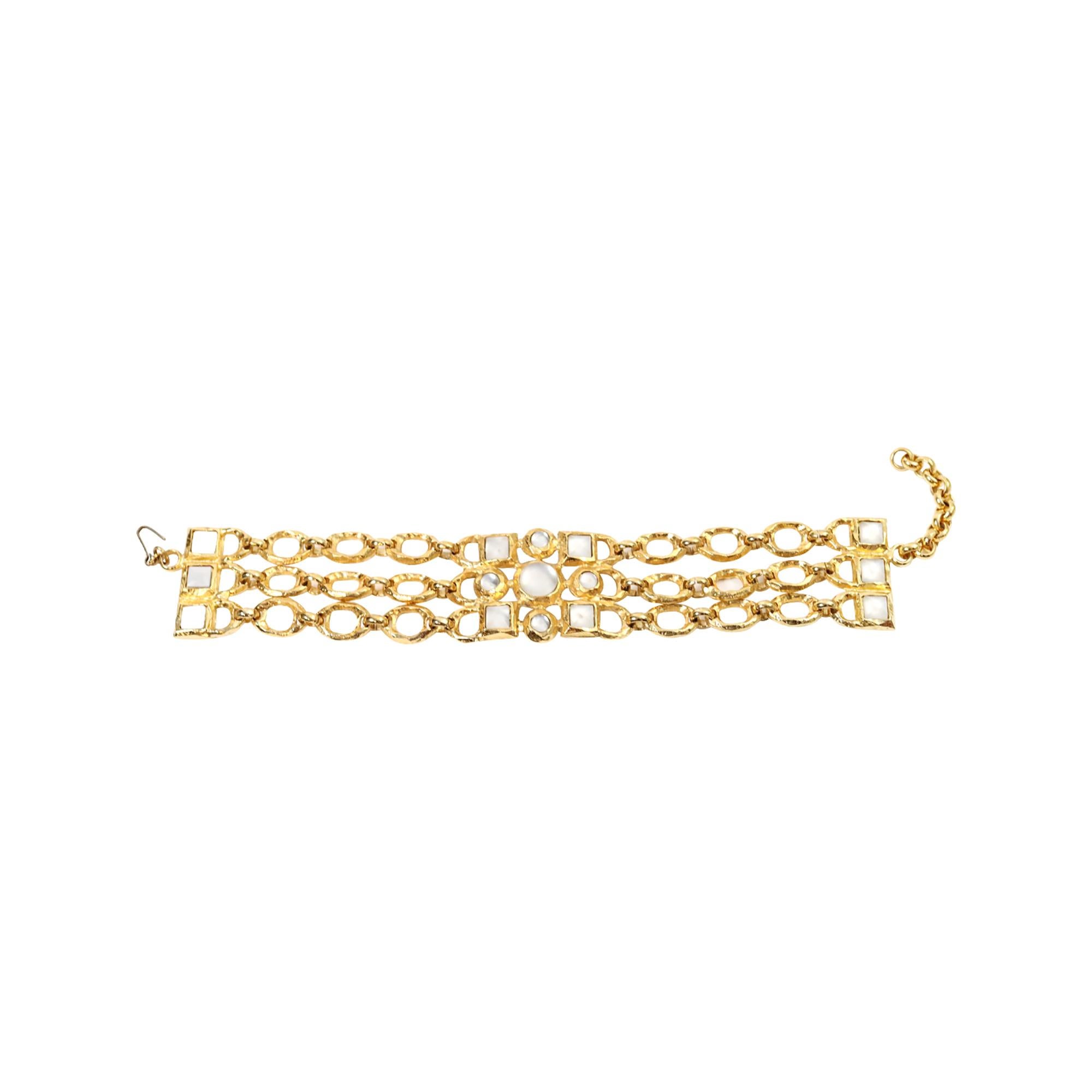Vintage Edouard Rambaud Tour de cou en or avec Pieces Iridescentes Circa 1980 en vente 5