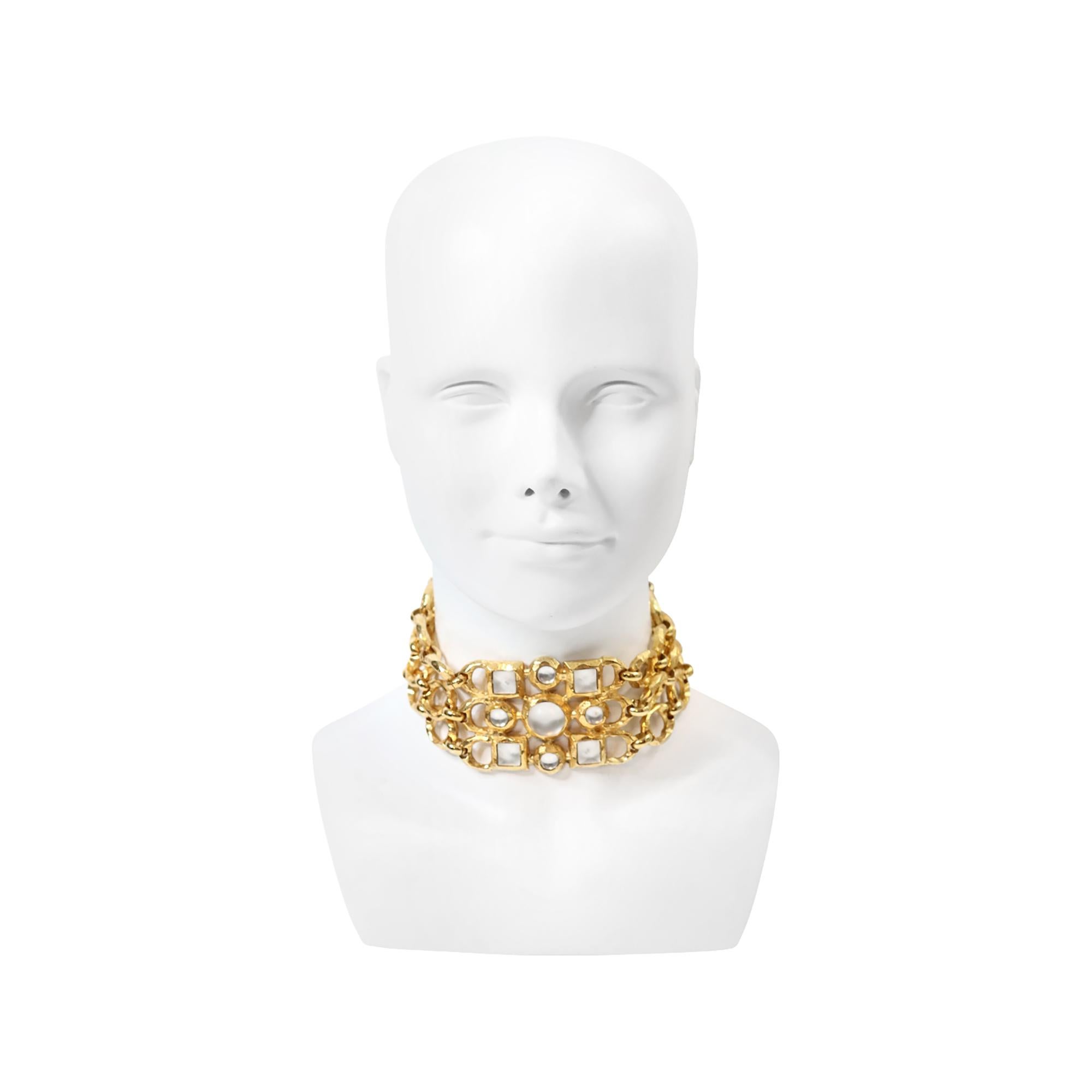Vintage Edouard Rambaud Tour de cou en or avec Pieces Iridescentes Circa 1980 en vente 1