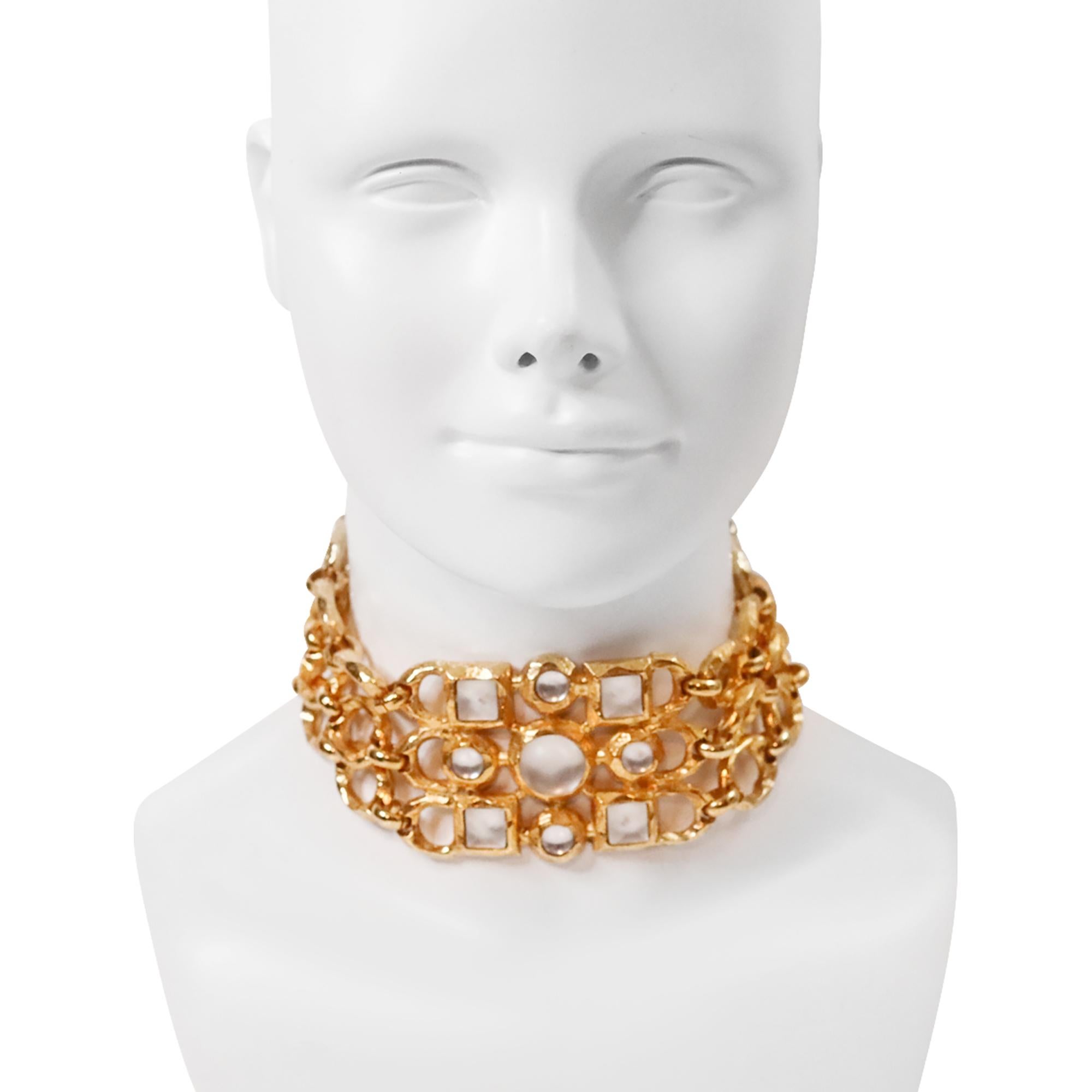 Vintage Edouard Rambaud Tour de cou en or avec Pieces Iridescentes Circa 1980 en vente 3