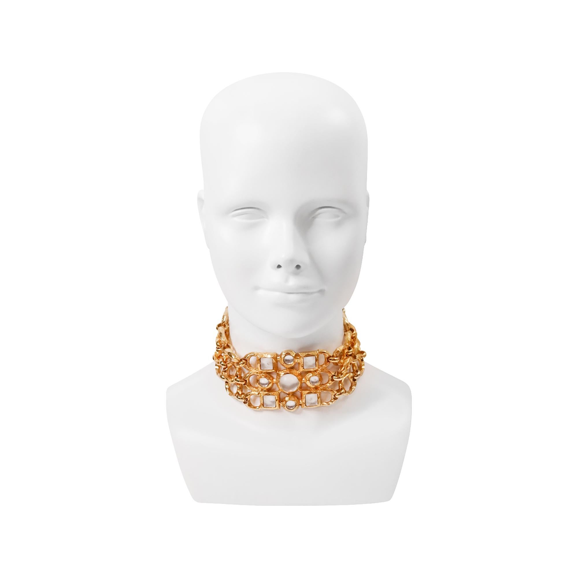 Vintage Edouard Rambaud Tour de cou en or avec Pieces Iridescentes Circa 1980 en vente 4