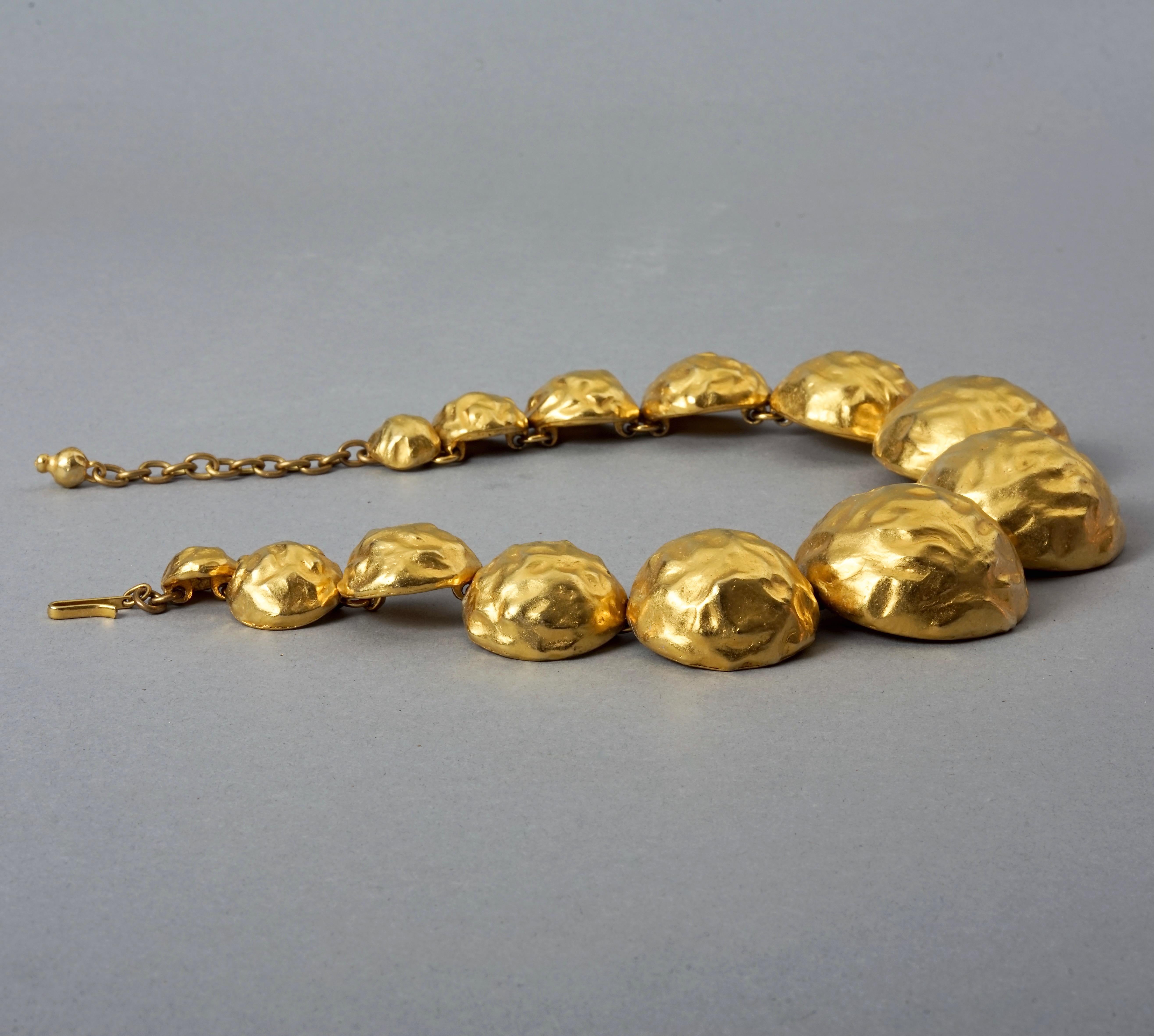 Women's Vintage EDOUARD RAMBAUD Hammered Demi Sphere Link Necklace For Sale