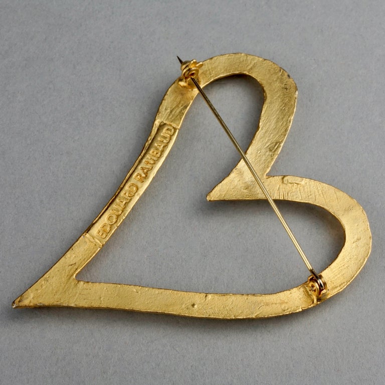 Broche Vintage Dorée Signée Édouard Rambaud - Motif Spirale - Occasion Bon état
