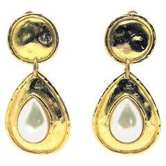 Edouard Rambaud Paris Boucles d'oreilles fantaisie vintage en perles, années 1980