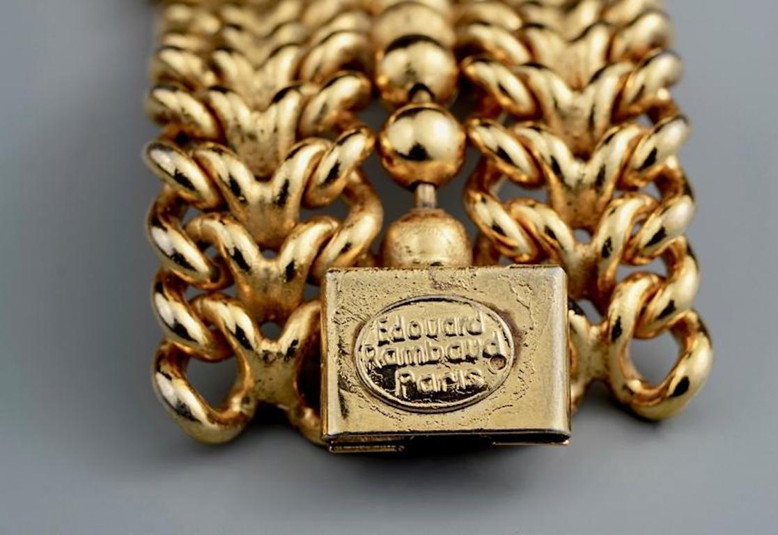 Vintage EDOUARD RAMBAUD Wide Chain Choker Necklace 7