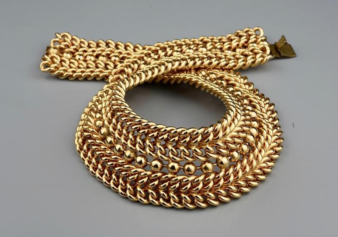 Vintage EDOUARD RAMBAUD Wide Chain Choker Necklace In Excellent Condition In Kingersheim, Alsace