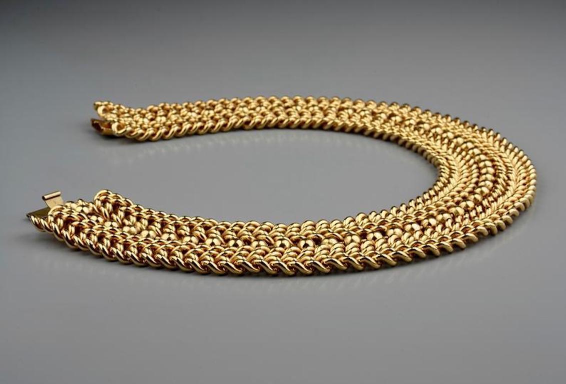 Women's Vintage EDOUARD RAMBAUD Wide Chain Choker Necklace