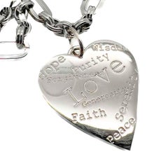 Vintage Edouard Ramboud Pairs Heart Sentiment Love Necklace 1980s