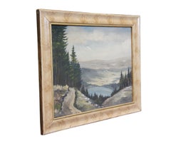 Vintage Eduard Enzmann Paesaggio alpino su tavola 19"