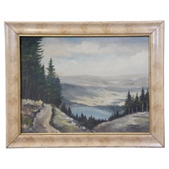 Vintage Eduard Enzmann Paesaggio alpino su tavola 19"