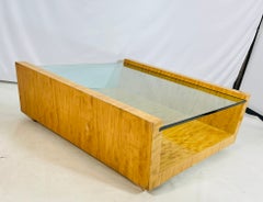 Vintage Edward Nieto "The SoBe" Collection Coffee Table, Glass & Blonde Wood