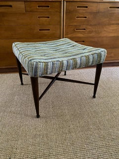 Vintage Edward Wormley para Dunbar Banco Tebas de caoba con cruceta en X