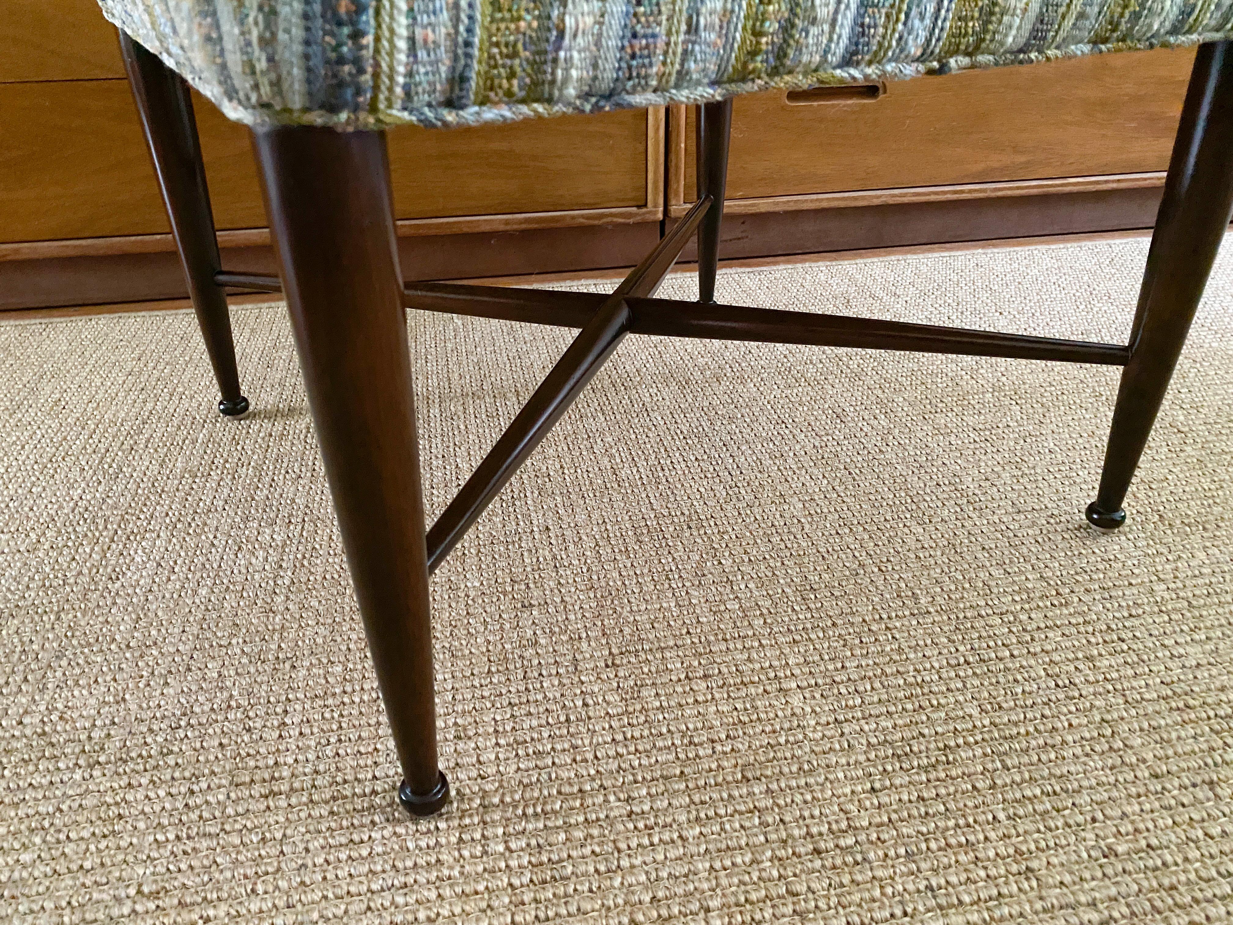 Vintage Edward Wormley para Dunbar Banco Tebas de caoba con cruceta en X en venta 2