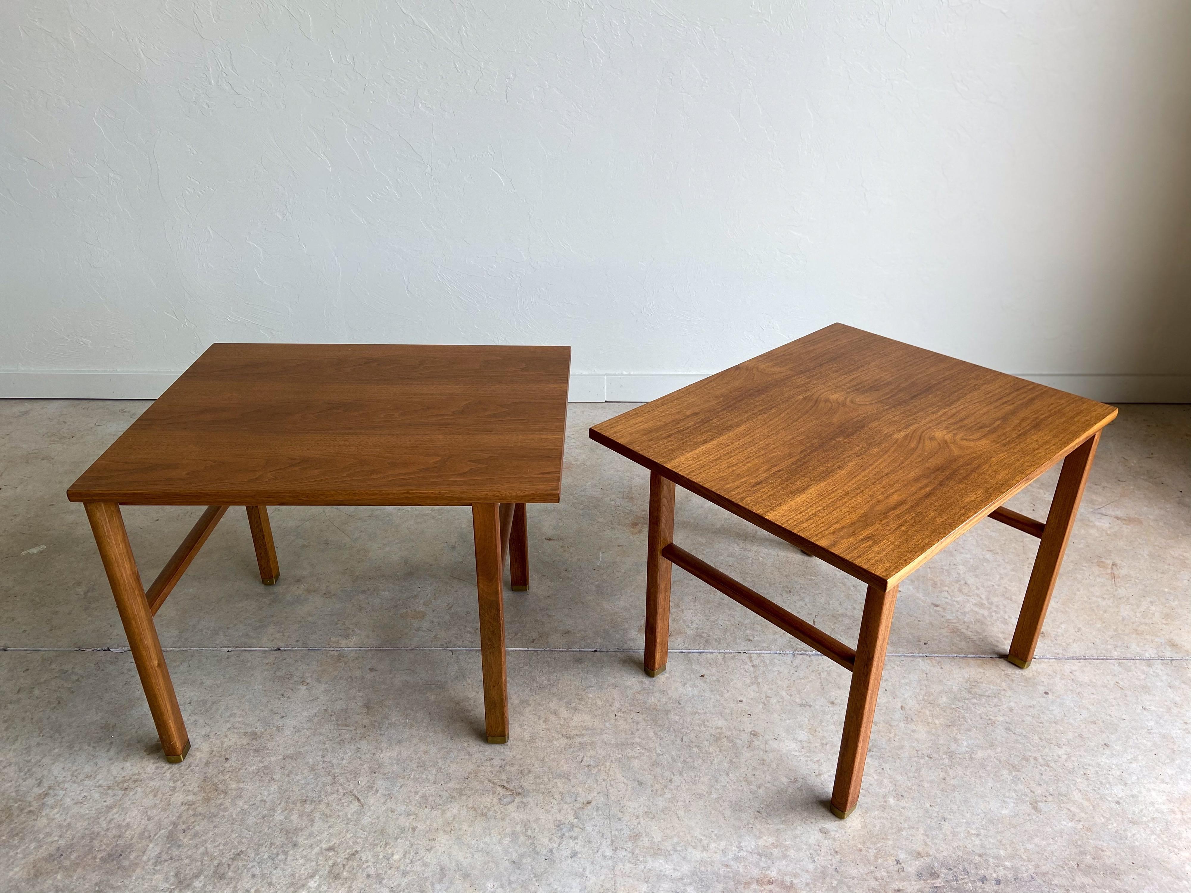Mid-Century Modern Vintage Edward Wormley for Dunbar Walnut Side Tables, a Pair