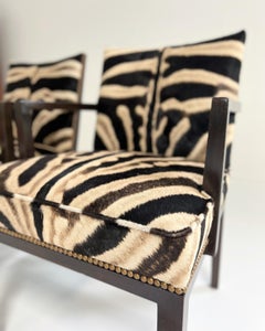 Vintage Edward Wormley Modell 6337 Sessel aus Zebrafell, Paar