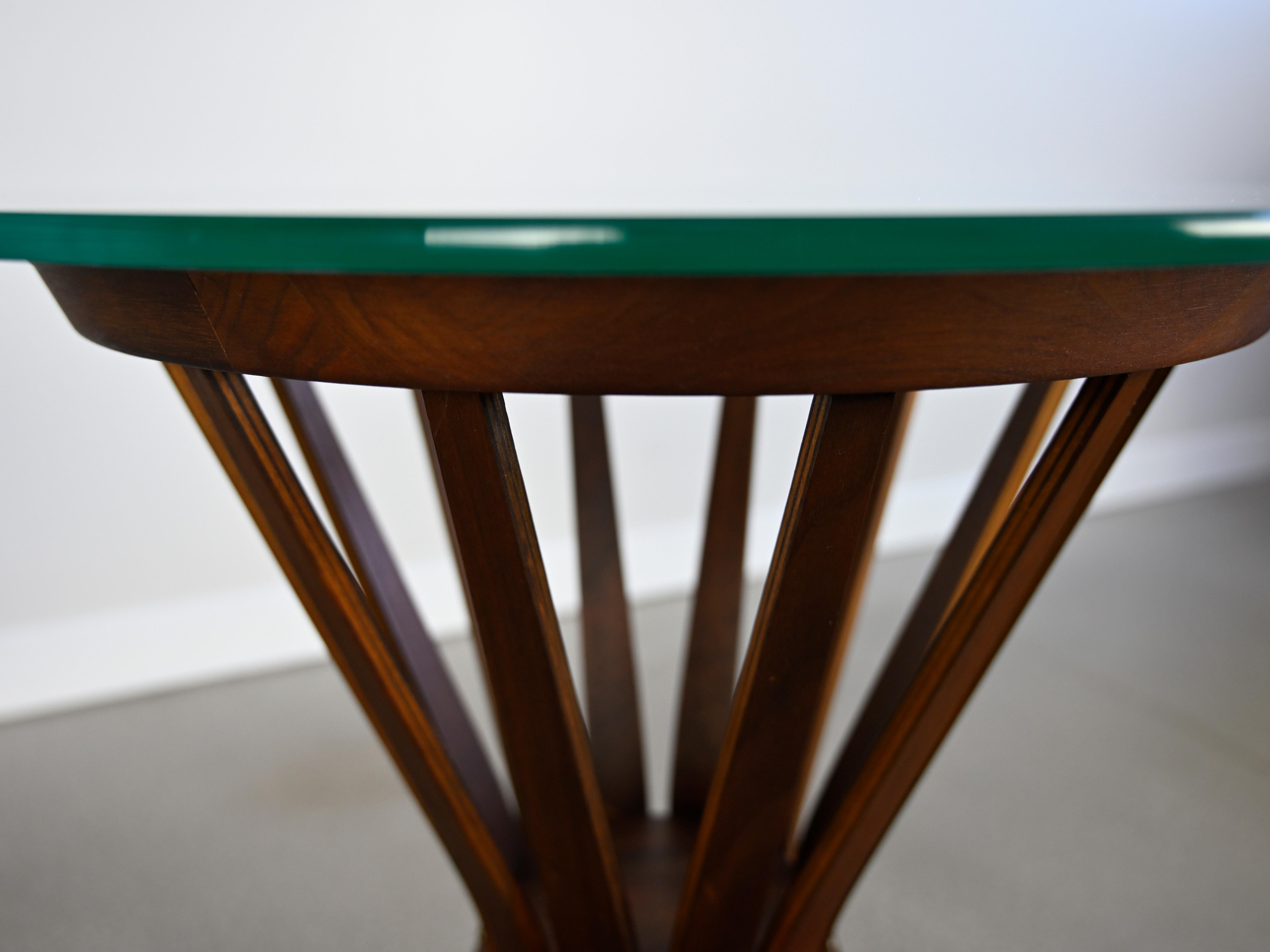 Vintage Edward Wormley 'Sheaf of Wheat' Glass Top Side Table for Dunbar 4