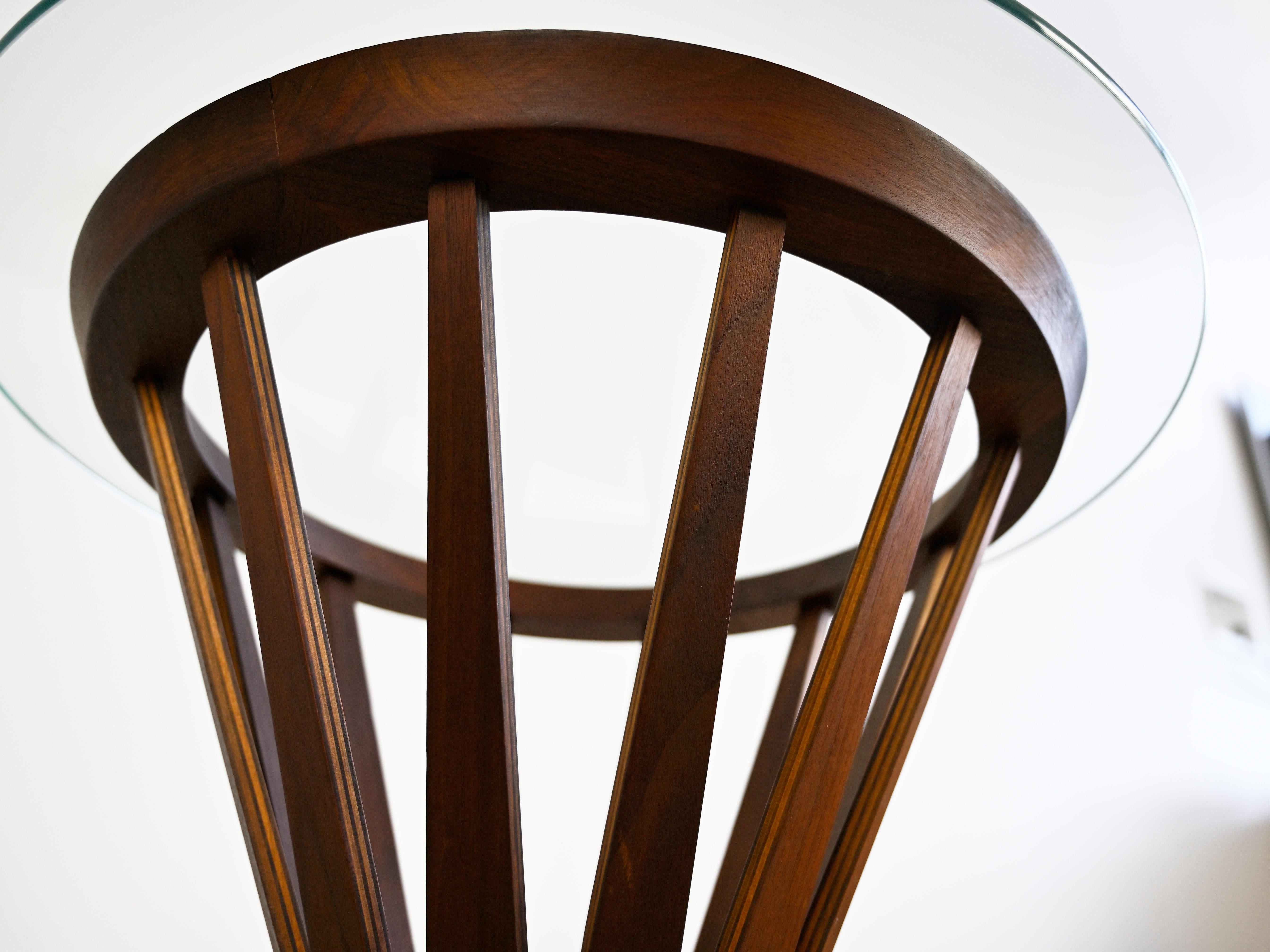 American Vintage Edward Wormley 'Sheaf of Wheat' Glass Top Side Table for Dunbar