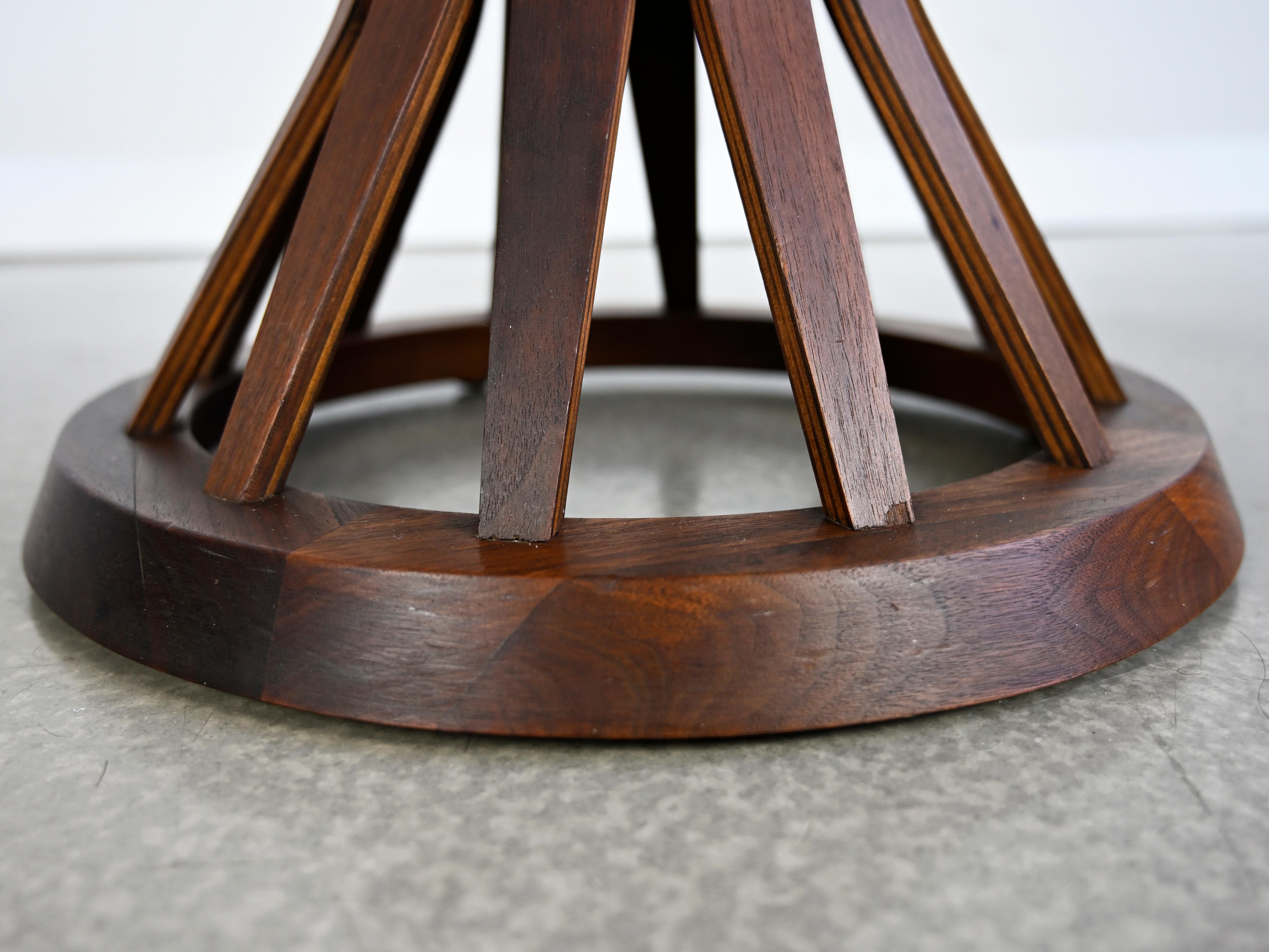 Vintage Edward Wormley 'Sheaf of Wheat' Glass Top Side Table for Dunbar In Excellent Condition In Fort Lauderdale, FL
