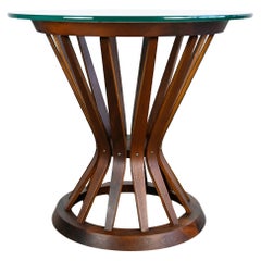 Vintage Edward Wormley 'Sheaf of Wheat' Glass Top Side Table for Dunbar