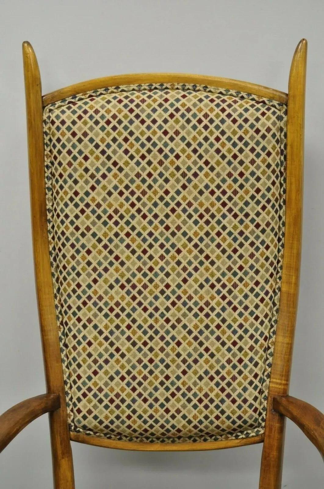 Mid-Century Modern Fauteuil vintage de style Edward Wormley, moderne du milieu du siècle dernier, à haut dossier en érable en vente