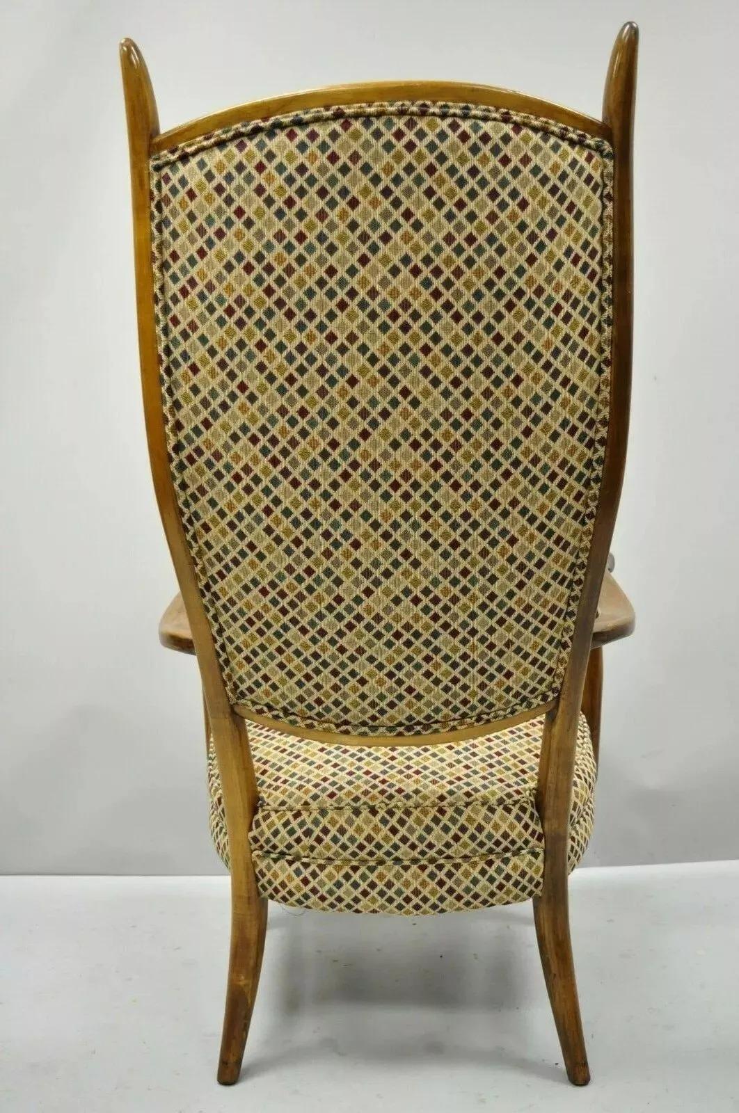 Fauteuil vintage de style Edward Wormley, moderne du milieu du siècle dernier, à haut dossier en érable en vente 2