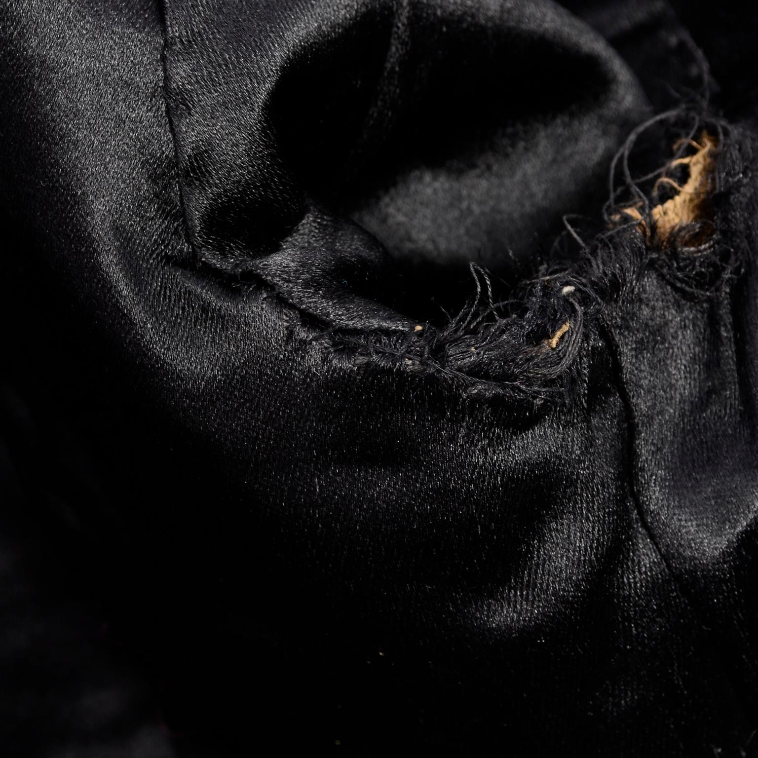 Vintage Edwardian Black Wool Jacket With Braid and Tassels w Velvet Trim & Skirt 12