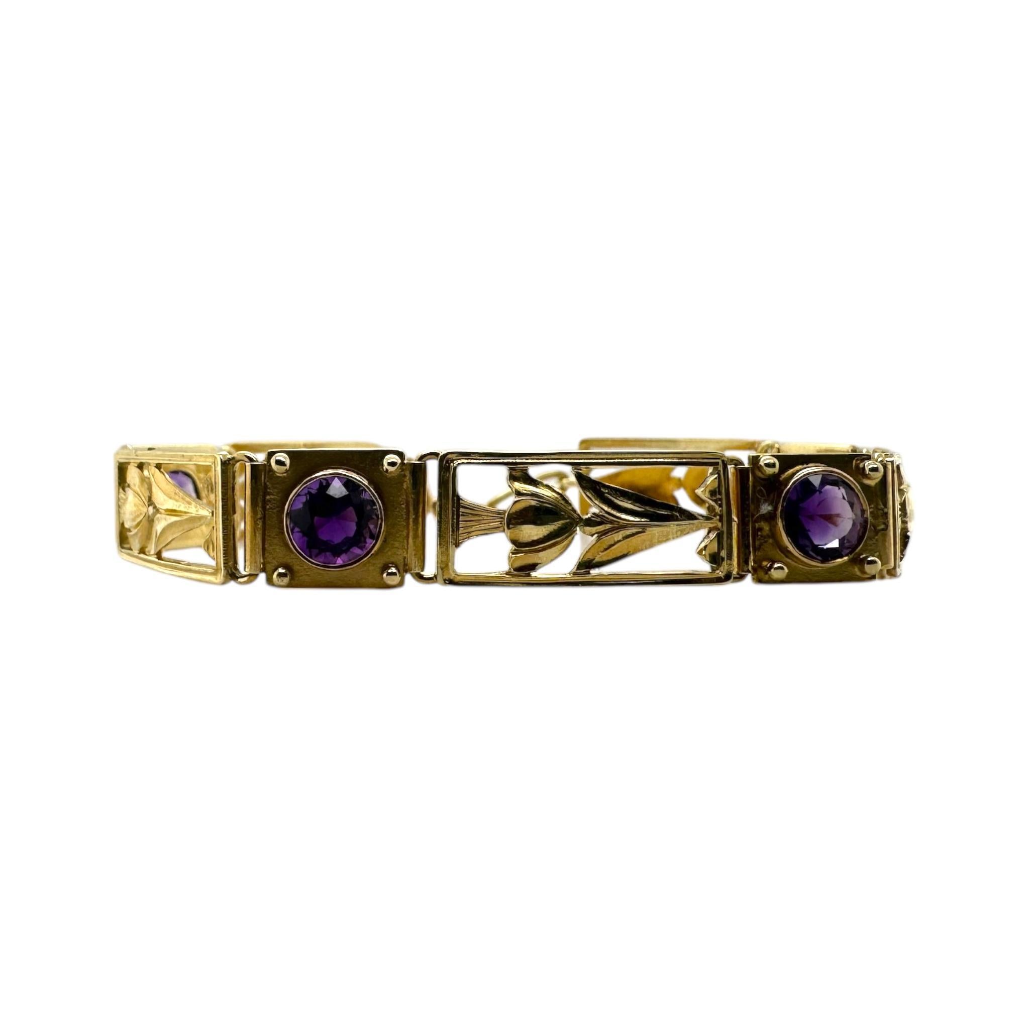 Vintage Edwardian Era Amethyst Bracelet Potter & Mellen Inc For Sale 1