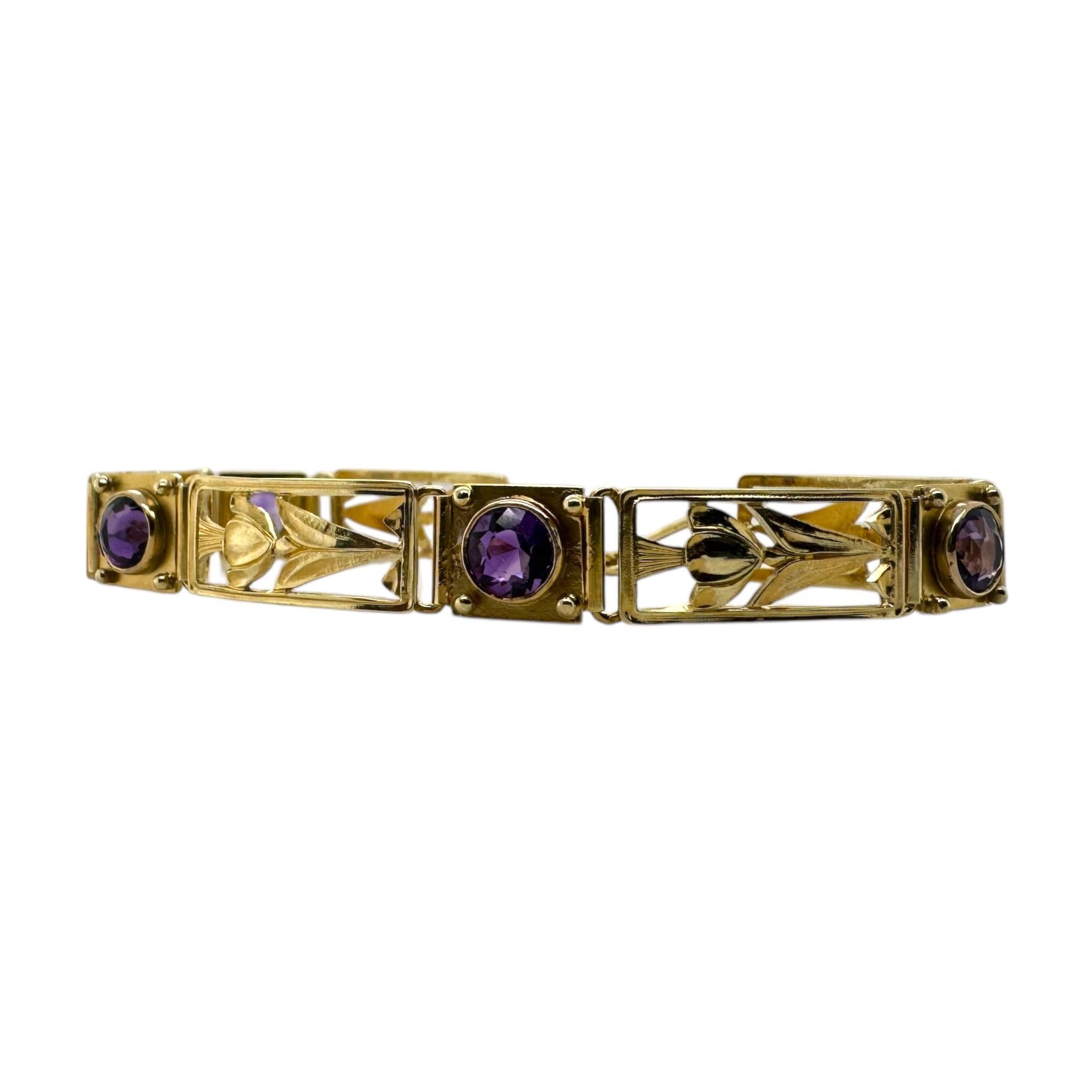 Vintage Edwardian Era Amethyst Bracelet Potter & Mellen Inc For Sale 2