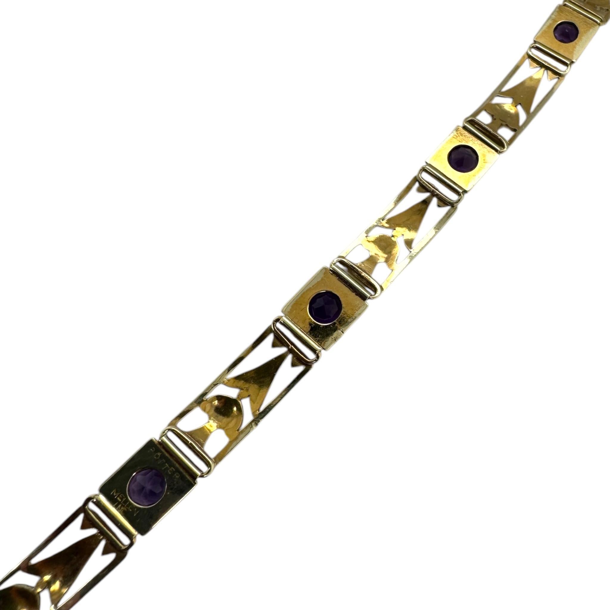 Vintage Edwardian Era Amethyst Bracelet Potter & Mellen Inc For Sale 4