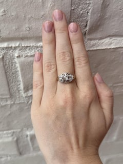 Vintage Edwardian Era Two Toned Diamond Cocktail Ring