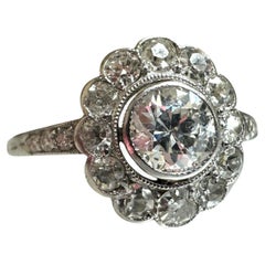 Vintage Edwardian Era Two Toned Diamond Halo Ring