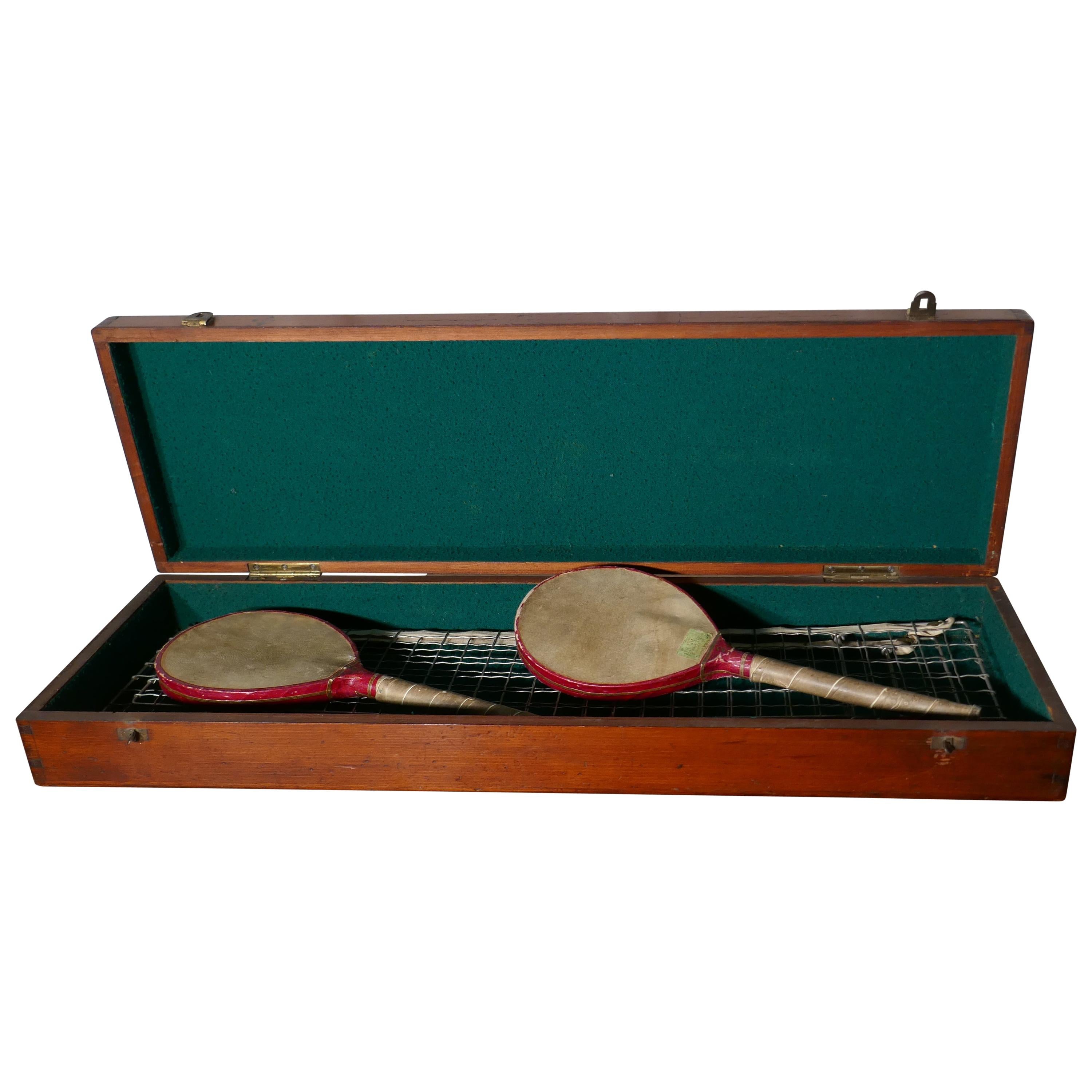 Vintage Edwardian Ping Pong or Table Tennis Set by Quiggins