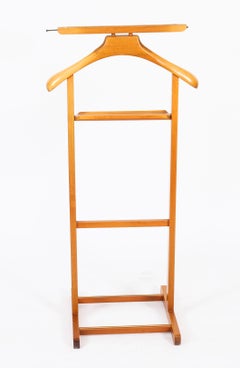 Vintage Edwardian Revival Walnut Valet Clothes Stand Late 20th Century