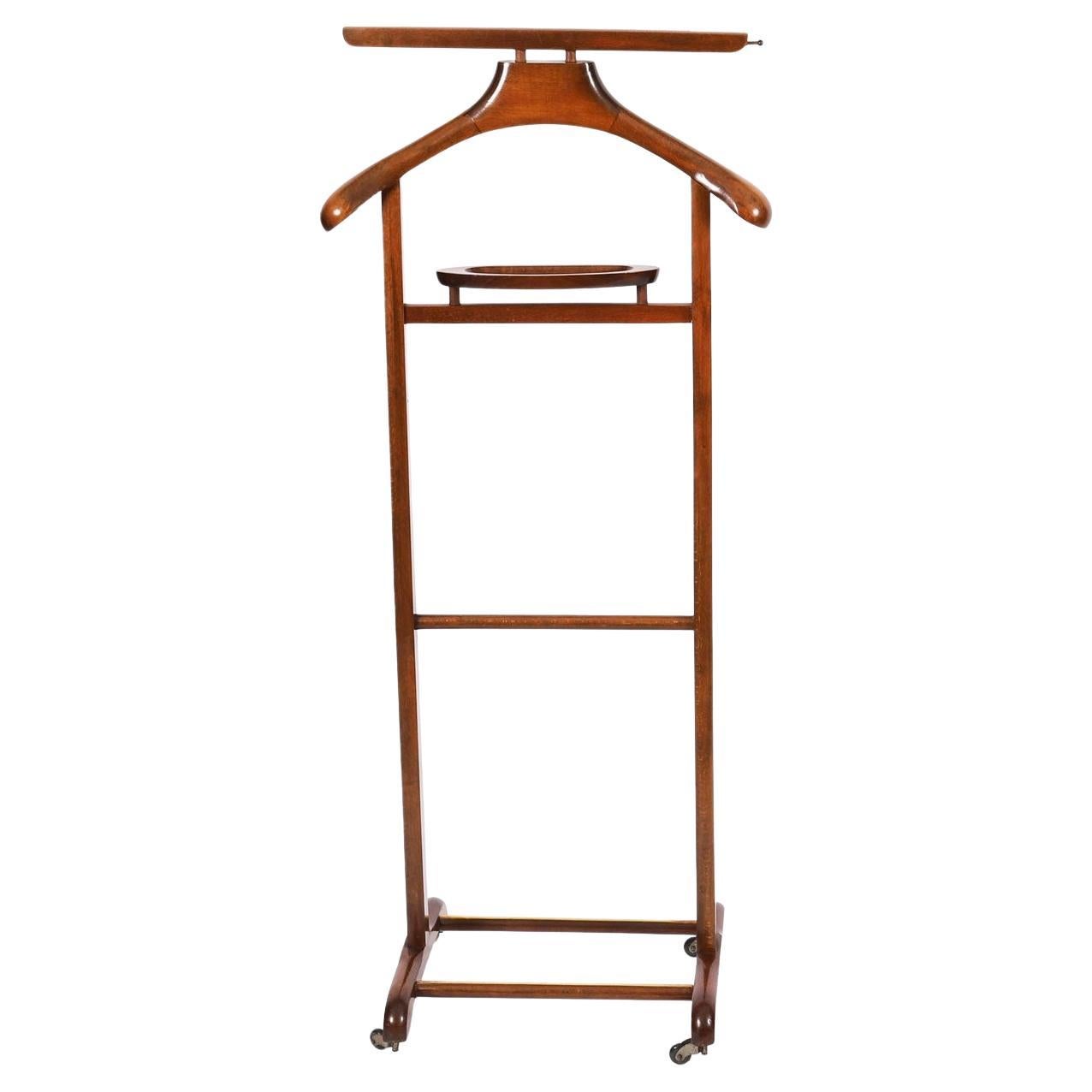 Appendiabiti a valet in legno di noce di epoca edoardiana tardo-novecentesca in vendita